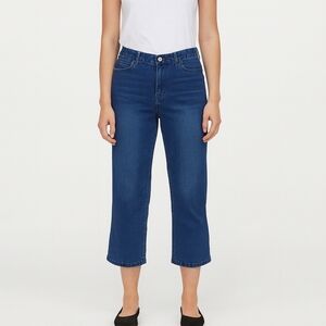 J. Jill Women's Straight Crop Medium Wash Jeans Size 10 Stretch Mid Rise Basics